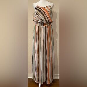 Fire Los Angeles Striped Maxi Dress Size L